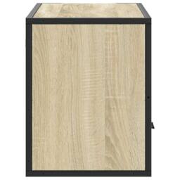 Berkfield Home TV Cabinet Sonoma Oak 80x31x39.5 cm Engineered Wood & Metal in Light Tan - thumbnail 5