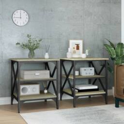 Berkfield Home Side Tables 2 pcs Sonoma Oak 40x42x50 cm Engineered Wood in Brown - Size: 40 x 42 x 50 cm - thumbnail 2