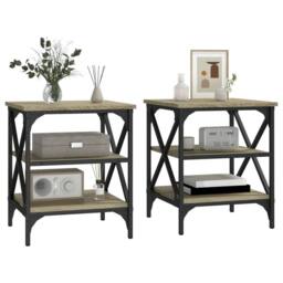 Berkfield Home Side Tables 2 pcs Sonoma Oak 40x42x50 cm Engineered Wood in Brown - Size: 40 x 42 x 50 cm - thumbnail 4