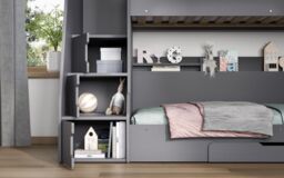 Flair Slick Staircase Triple Bunk Bed with Storage in Grey - Size: Single - thumbnail 4