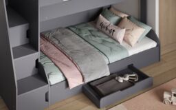 Flair Slick Staircase Triple Bunk Bed with Storage in Grey - Size: Single - thumbnail 6