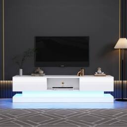Rolipo Modern 160cm White High Gloss LED TV Stand for 75 Inch TV - thumbnail 3