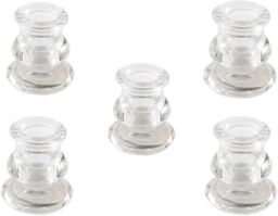 Marco Paul Set of 5 Taper Candle Holder Glass Candle Holder Candlestick in Clear - thumbnail 1