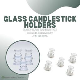 Marco Paul Set of 5 Taper Candle Holder Glass Candle Holder Candlestick in Clear - thumbnail 4