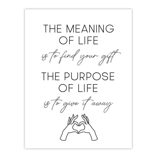 "Artery8 The Meaning & Purpose Of Life Sweet Sincere Wall Art Print in White - Size: W12"" x H16""" - image 1