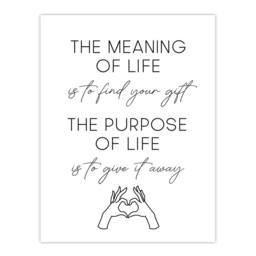 "Artery8 The Meaning & Purpose Of Life Sweet Sincere Wall Art Print in White - Size: W12"" x H16""" - thumbnail 1