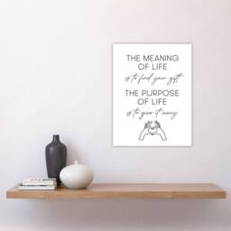 "Artery8 The Meaning & Purpose Of Life Sweet Sincere Wall Art Print in White - Size: W12"" x H16""" - thumbnail 4