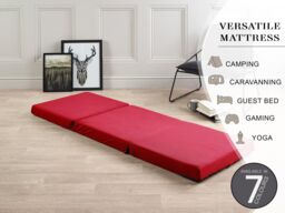 Rest Relax Badenia 3pcs Day Bed Futon Z Bed Folding Mattress in Red - Size: Small Single - thumbnail 2