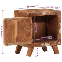 Berkfield Home Bedside Cabinet 40x32x46 cm Solid Wood Reclaimed - Size: 40 x 32 x 46 cm - thumbnail 9