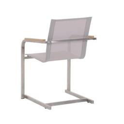 Wyld and Coco Beige 4-Pack Cantilever Garden Chairs - Stainless Steel Frame - thumbnail 6