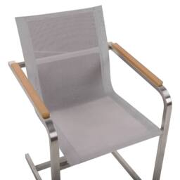 Wyld and Coco Beige 4-Pack Cantilever Garden Chairs - Stainless Steel Frame - thumbnail 7