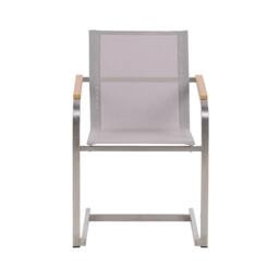 Wyld and Coco Beige 4-Pack Cantilever Garden Chairs - Stainless Steel Frame - thumbnail 5