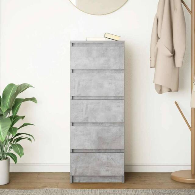 Berkfield Home Sideboard with Drawers Concrete Grey 37.5x35x99 cm Engineered Wood - image 1