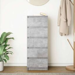 Berkfield Home Sideboard with Drawers Concrete Grey 37.5x35x99 cm Engineered Wood - thumbnail 1
