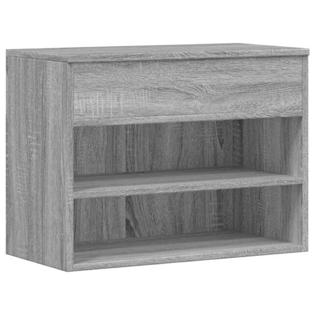 Berkfield Home Shoe Bench Grey Sonoma 60x30x45 cm Engineered Wood - Size: 60 x 30 x 45 cm - image 1