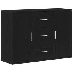 Berkfield Home Sideboard Black Oak 91x29.5x65 cm Engineered Wood - thumbnail 2