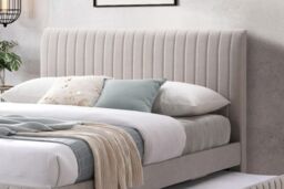 Time4sleep Bexley Natural Oat Upholstered - Bed Frame With Underbed Frame - Size: Double - thumbnail 4