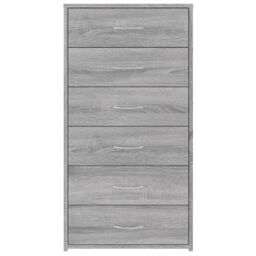 Berkfield Home Sideboard with 6 Drawers Grey Sonoma 50x34x96 cm Engineered Wood - Size: 50 x 34 x 96 cm - thumbnail 5
