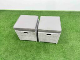 Fimous Patio Outdoor Garden Furniture Sets with 3 Stool Light Grey - thumbnail 6