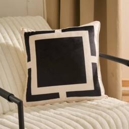 OHS 2 x Square Print Matte Velvet Decorative Cushion Covers - Size: 45 cm x 45 cm - thumbnail 1