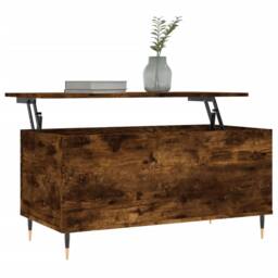 Berkfield Home Modern Coffee Table Smoked Oak 90x44.5x45 cm Engineered Wood in Brown - thumbnail 1
