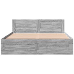 Berkfield Home Bed Frame with Headboard without Mattress Grey Sonoma 160x200 cm - thumbnail 5