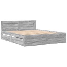 Berkfield Home Bed Frame with Headboard without Mattress Grey Sonoma 160x200 cm - thumbnail 3