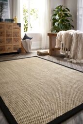 Origin s Sisal Rug Light Beige with Black Border 120x170 - Size: 160 cm x 230 cm - thumbnail 1