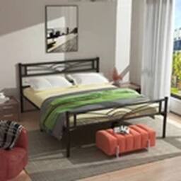 Havendro 150*200cm Strong Single Double Bed Metal Bed Frame in Black - thumbnail 4