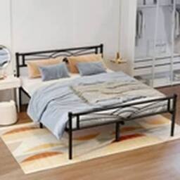 Havendro 150*200cm Strong Single Double Bed Metal Bed Frame in Black - thumbnail 2