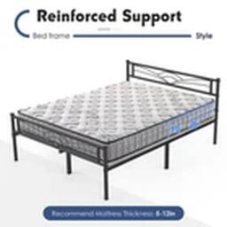 Havendro 150*200cm Strong Single Double Bed Metal Bed Frame in Black - thumbnail 3
