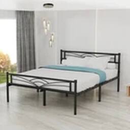 Havendro 150*200cm Strong Single Double Bed Metal Bed Frame in Black - thumbnail 1