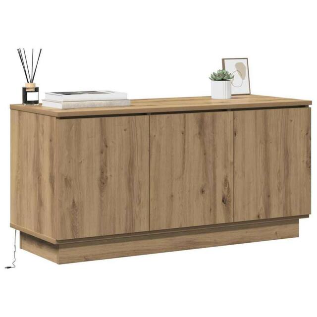 Berkfield Home TV Cabinet Artisan Oak 100x38x49 cm Engineered Wood in Brown - Size: 100 x 38 x 49 cm - image 1