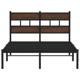 Berkfield Home Elegant Bed Frame without Mattress with Headboard Brown Oak 120x200 cm - Size: Small Double - thumbnail 4