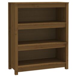 Berkfield Home Book Cabinet Honey Brown 80x35x97 cm Solid Wood Pine - Size: 80 x 35 x 97 cm - thumbnail 2