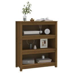 Berkfield Home Book Cabinet Honey Brown 80x35x97 cm Solid Wood Pine - Size: 80 x 35 x 97 cm - thumbnail 4
