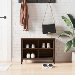 Berkfield Home Shoe Cabinet Brown Oak 69x35x50 cm Engineered Wood - Size: 69 x 35 x 50 cm - thumbnail 1