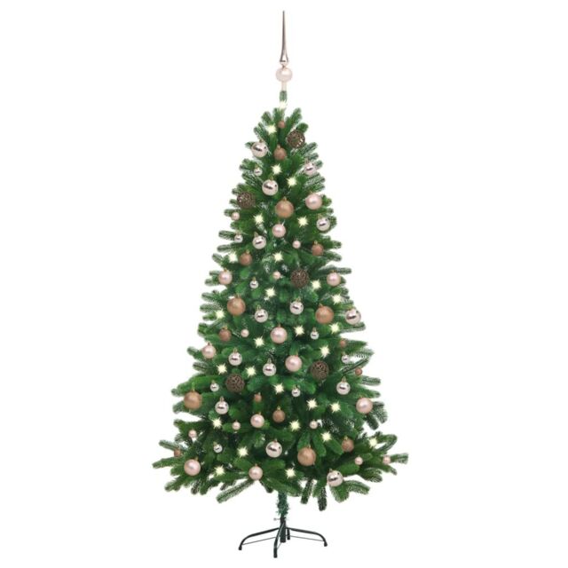 Berkfield Home Artificial Pre-lit Christmas Tree with Ball Set 150 cm Green - image 1