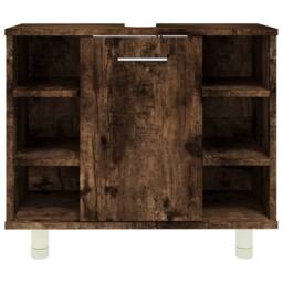 Berkfield Home Bathroom Cabinet Smoked Oak 60x32x53.5 cm Engineered Wood in Brown - thumbnail 5