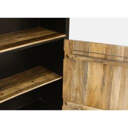 Jaipur Furniture Ltd Frais Range Bookcase - Mango Wood - L35 x W73 x H190 cm - PP Sawn Finish in Black - thumbnail 4