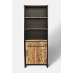 Jaipur Furniture Ltd Frais Range Bookcase - Mango Wood - L35 x W73 x H190 cm - PP Sawn Finish in Black - thumbnail 2