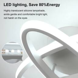 Pheashine White 30cm Square LED Ceiling Light 27W 6500K Minimalist Dual-Ellipse - thumbnail 4