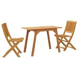 Berkfield Home 3 Piece Garden Dining Set Solid Wood Acacia in Brown - thumbnail 1