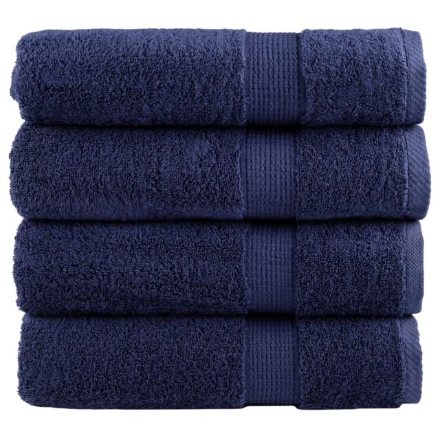 Berkfield Home Premium Hand Towels SOLUND 4pcs Navy Blue 50x100cm 600gsm - image 1