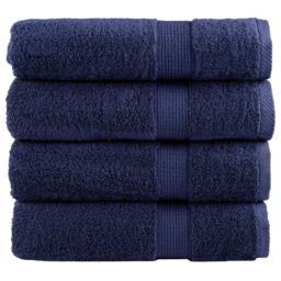Berkfield Home Premium Hand Towels SOLUND 4pcs Navy Blue 50x100cm 600gsm - thumbnail 1