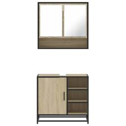 Berkfield Home Durable 2 Piece Bathroom Furniture Set Sonoma Oak Engineered Wood in Brown - thumbnail 5