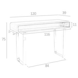 Angel Cerda Walnut Veneer Console Table with Chrome Legs in Brown - thumbnail 8