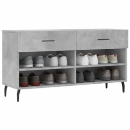 Berkfield Home Shoe Bench Concrete Grey 102x35x55 cm Engineered Wood - Size: 102 x 35 x 55 cm - thumbnail 3