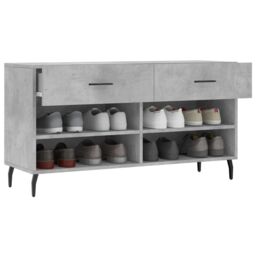 Berkfield Home Shoe Bench Concrete Grey 102x35x55 cm Engineered Wood - Size: 102 x 35 x 55 cm - thumbnail 4
