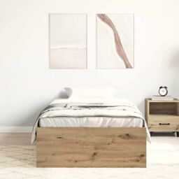Berkfield Home Bed Frame without Mattress Artisan Oak 90x200cm Engineered Wood in Brown - Size: 90x200 cm - thumbnail 3